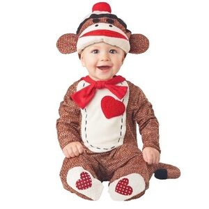NIB. WAY TO CELEBRATE Sock Monkey Baby Costume